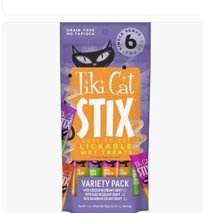 Tiki Cat Stix lickable wet cat treats variety pack pouch